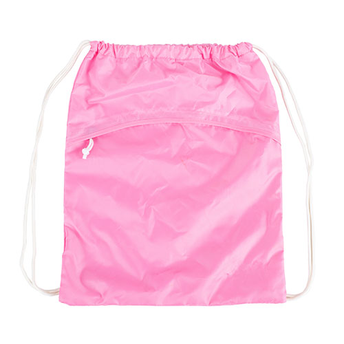 Pink Nylon Drawstring Bag 1
